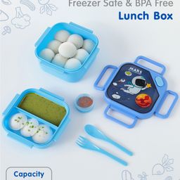 Freezer & Leak Proof Lunch Box Space Theme Print - Blue-picture-27