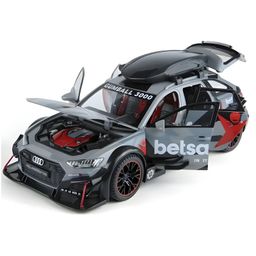 Negocio Audi Rs6  Toy Car 1:24 Scale Model Pull Back Vehicles Alloy Simulation Supercar with Lights and Sound-Pack of 1- Color May Vary-11