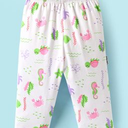 Child World Interlock Knit Full Length Legging With Sea Life Theme - Pink-image-45