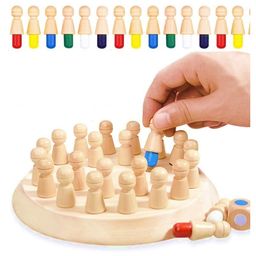 SUPER TOY Wooden Memory Chess Color Matching Game Multi Player Family Board Games for Kids and Adults-22