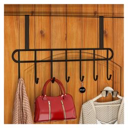 JD FRESH 2 Piece Premium Metal Drill Free Door Hangers for Clothes - Black-87