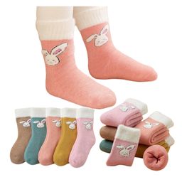 Bembika Cotton Pack Of 5 Bunny Designed Anti Skid Socks - Multi Colour-picture-0