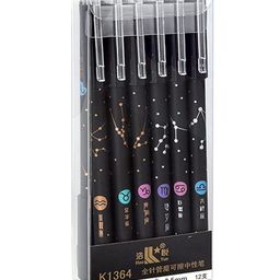 New Pinch 12 pcs. Constellation Erasable Gel Pens 0.5mm Blue Ink Pen Smooth Writing for Student Note Taking Office School Stationary Supplies-image-11