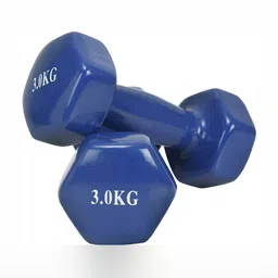 HackerX 2 Pieces Vinyl Fixed Weight Dumbbells - 3 kg Each-11