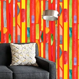 ArtzFolio Printed UV-Resistant Anti-Bacterial Multicolored Kaleidoscope LinesPeel & Stick Wallpaper-image-58
