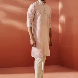 VASTRAMAY Men Ethnic Motifs Embroidered Regular Thread Work Kurta with Pyjamas image 5
