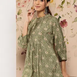 Libas Floral Printed Pleated Kurti-image-13