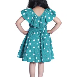 Shahina Fashion Green Polka Dot Print Dress-image-17