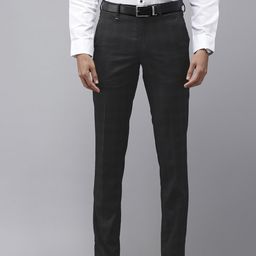Van Heusen Men Checked Slim Fit Formal Trousers-image-85