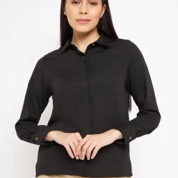 MADAME Black Regular Fit Shirt-image-21