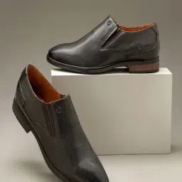 Ruosh Men's Dark Brown Formal Loafers-image-92