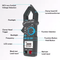Themisto TH-M88 True RMS Digital Clamp Meter 600 A (4000 Display Count) image 2