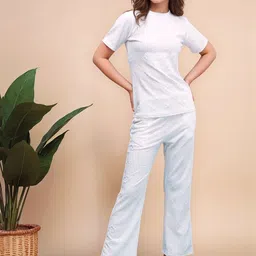 Mast & Harbour Self Design Round Neck T-Shirt With Trouser-picture-14