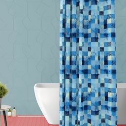 ArtzFolio Blue & Grey Printed Waterproof Shower Curtain-image-88