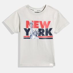 Happy Faces Boys Pure Cotton Typography Printed T-shirt-image-95