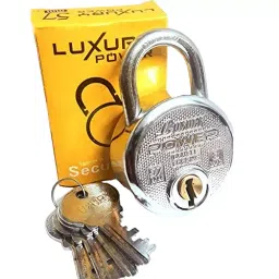 ALONE LOCKS 57 mm Steel Chrome with 4 Keys Door Padlock, FH_LUXURY_57-37