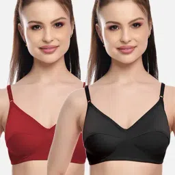 FIMS: Fashion is my Style Black & Maroon Everyday Bras - Pack Of 2-image-81