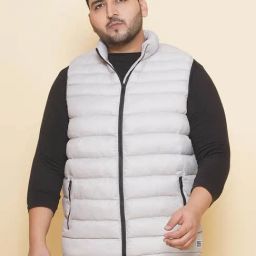 John Pride Grey Regular Fit Plus Size Puffer Jacket-picture-18