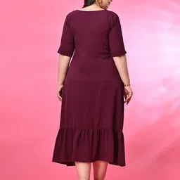 PrettyPlus by Desinoor.com Plus Size A-Line Midi Dress image 5