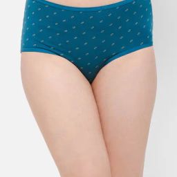 Clovia Blue Cotton Geometric Print Panty-image-10