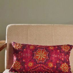 Fabindia Fuschia Cotton Vyna Cushion Cover-image-72