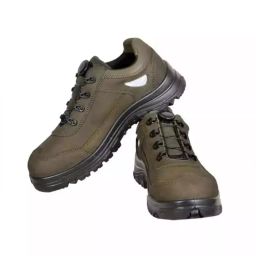 Coffer Safety Steel Toe Safety Shoes PU Sole Low Ankle Olive Genuine Leather Size UK 10, 1336Olive-image-28