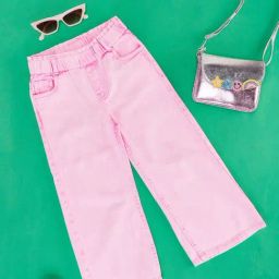 Pantaloons Junior Pink Cotton Regular Fit Jeans-image-110