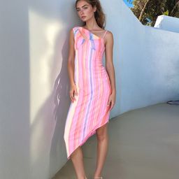 Stylecast X Hersheinbox Vertically Striped Cut-Out Detail Mesh Bodycon Midi Dress-image-87