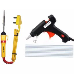Fadman Basic Complete Kit Part Type-3 Soldering Iron Kit, 20W Glue Gun & 7Mm Glue Sticks (5- Pcs), Soldering Iron 25 W Simple (Flat Tip)-16