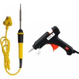 Fadman Soldering Iron Kit, Black 20W Glue Gun, Yellow & Black Soldering Iron 25 W Simple (Flat Tip)-17