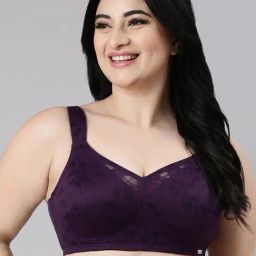 Enamor Purple Lace Work Everyday Bra-37