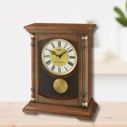 SEIKO decorative multicolor wood table clock-image-61