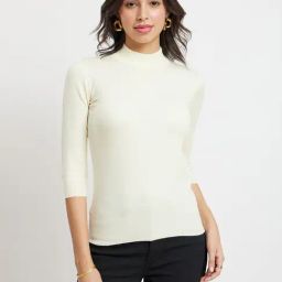 Fablestreet Off White Relaxed Fit Sweater-38