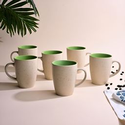 Storepedia Off White 6 Pieces Matte Ceramic Mugs-image-83