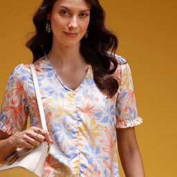 HERE&NOW V-Neck Floral Printed Top-image-26