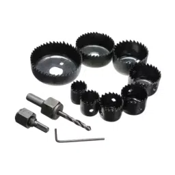NITYA 11 pcs Hole Saw Drill Bit Kit 19-64 mm Carbon steel Black For Cutting Processing Wood, Plastic-6