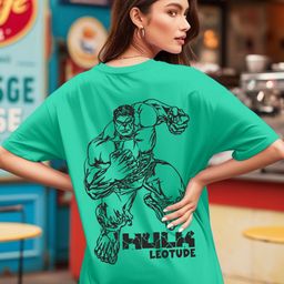 Leotude Women Hulk Graphic Printed Round Neck Cotton Relaxed Fit T-shirt-picture-2