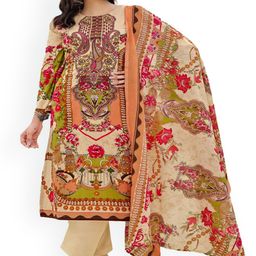 DRAVINAM Trends Embroidered Pure Cotton Unstitched Dress Material-picture-10