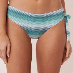 La Vie En Rose Sea Green Striped Bikini Bottom-image-3