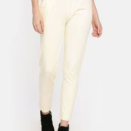Dollar Missy Women Cream-Coloured Solid Classic Straight Fit Cigarette Trousers-picture-26