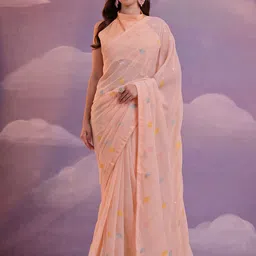 Thishma Embellished Sequinned Pure Georgette Saree-image-67
