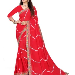 Pemal Designer Leheriya Embroidered Pure Georgette Leheriya Saree-picture-12