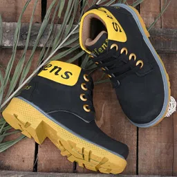 Stefens Lace Closure Synthetic Casual Boots - Black-picture-12