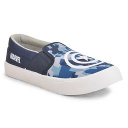 Toothless Slip On Style Captain America Graphic Canvas Casual Shoes - Grey & Blue-picture-9