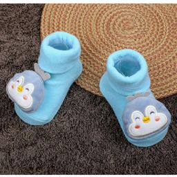 Baby Moo 3D Baby Penguin Applique Detailed  Anti Skid  Socks - Blue-image-70