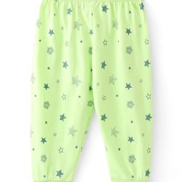 Ollypop Cotton Knit Full Length Lounge Pant with Star Print - Green-image-39