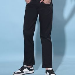 CRIMSOUNE CLUB Cotton Solid Jeans -  Black-picture-43