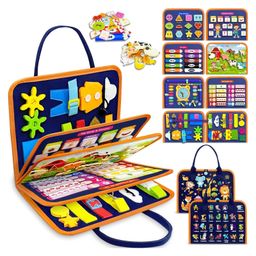 KolorFish Busy Board Montessori for 1 2 3 Year Old Boy & Girl Birthday Gifts, Sensory Educational Travel Toys, Toddler Activities for Learning Fine Motor Skills (Jungle Blue)-15