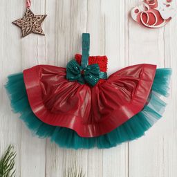 TINY MINY MEE Elastane One Shoulder Sleeveless Sequins Embellished Bow Applique Detailed & Colour Blocked Dress - Multi Colour-image-70