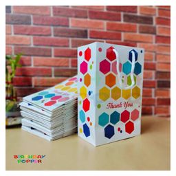 Birthday Popper Premium Small Thank You Paper Goody Bags for Return Gifts (Set of 20) - Multicolor; Size: 6 x 9 x 3 Inches-17